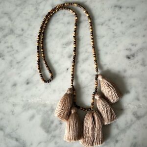 Long tassel beaded necklace